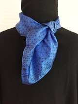 Vintage 60s Vera Neumann square silk scarf (Blue and white geometric)