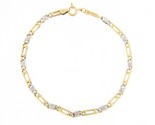 3.3mm Unisex Bracelet 18kt Yellow and White Gold 324913 - $459.00