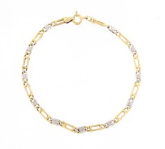 3.3mm Unisex Bracelet 18kt Yellow and White Gold 324913 - £366.90 GBP