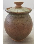 Yoni&#39;y Ceramic Covered Pot Vase Brown and Green - £5.44 GBP