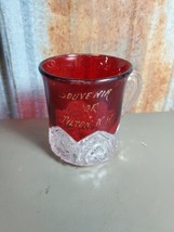 Early 1900&#39;s Red Ruby Flash Souvenir Glass Small Mug Tilton New Hampshire Nh - £11.08 GBP