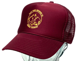 Platt Park Brewing Co. Trucker Hat-Maroon-Mesh-Snapback-Rope Bill-Denver CO - $9.49