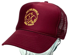 Platt Park Brewing Co. Trucker Hat-Maroon-Mesh-Snapback-Rope Bill-Denver CO - £7.44 GBP