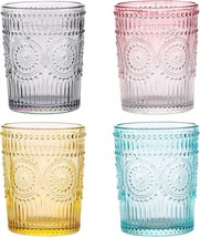 Drinking Glasses Set Of 4 Vintage Glassware Tumblers Water Whiskey Cocktail Bar - £24.81 GBP