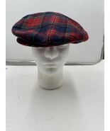 VTG Pendleton Virgin Wool Red Plaid Men’s Newsboy Cabbie Derby Hat Flat ... - $29.69