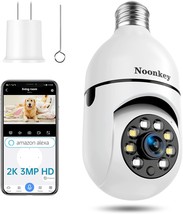 2K 3MP Light Bulb Security Camera 5G 2.4GHz WiFi Alexa E27 360 Light Socket Came - £40.36 GBP