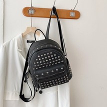  Rivet Design Women&#39;s Backpack High Quality Soft Leather Backpa for Teenage Girl - £43.75 GBP