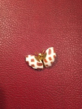 60s brown and white carved shell butterfly brooch image 2