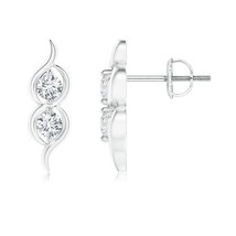 ANGARA Lab-Grown Two Stone Diamond Infinity Swirl Stud Earrings in 14K Gold - £629.16 GBP