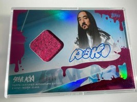 2020 Topps x Steve Aoki Wave-3 Jeans Relic Card Auto PINK Frosting Patch #02/10 - £288.81 GBP