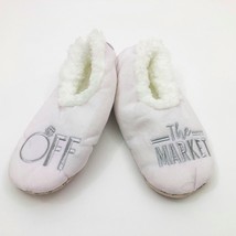 Snoozies Women&#39;s  Off The Market Slippers Non Skid Soles White Large 9/10 - $12.86
