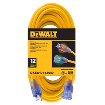 Dewalt 50&#39; 12/3 Sjtw Lighted Extension Cord Yellow - £82.55 GBP