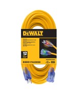 Dewalt 50&#39; 12/3 Sjtw Lighted Extension Cord Yellow - £82.37 GBP