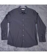 Calvin Klein Shirt Men&#39;s XL Black Pin Check Long Sleeve Collard Button U... - £7.66 GBP