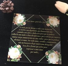 Flower Gold Ink 10pcs Acrylic Wedding Invitations,Square Acrylic Invitat... - £25.13 GBP