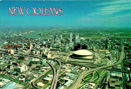 Postcard Louisiana Aerial View New Orleans Business District 1987 6x4.5 Inches - £4.87 GBP