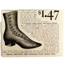 Mooar Bros Dongola Leather Boots 1894 Advertisement Victorian Footwear A... - $19.99