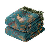 Boho Throw Blanket For Bed - 100% Cotton Ultra Soft Rustic Quilt - Bird Floral P - £63.14 GBP