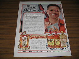 1939 Vintage Ad Seagrams VO Canadian Whiskey &amp; 7 Crown Happy Man - £7.40 GBP