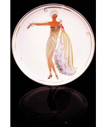 Vintage Art Deco ERTE Fabulous Diva woman plate - Gold and white fashion... - £47.13 GBP