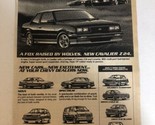 1986 Chevrolet Cavalier Car Vintage Print Ad Advertisement pa21 - £6.17 GBP