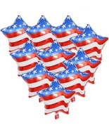 Set of 10 Star Balloons 4th of July Balloon USA American Flag Foil Balloons - $20.35 CAD