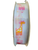 Shore Living 5/8&quot; Ribbon - New - Pink Giraffes - £7.84 GBP