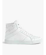 Zadig &amp; Voltaire Men&#39;s High Flash Sneakers White Leather High Tops $328,... - £133.27 GBP