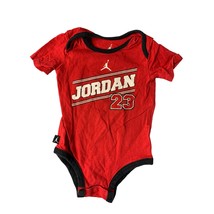 Air Jordan Boys infant Baby Size 6 9 months 1 piece bodysuit Red black S... - $9.89