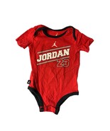 Air Jordan Boys infant Baby Size 6 9 months 1 piece bodysuit Red black S... - £7.61 GBP