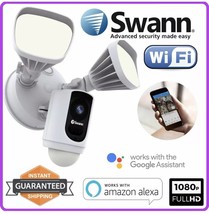 Swann Outdoor Wi-Fi Floodlight Camera Motion Activated, 2 Way Audio, Siren - $119.99