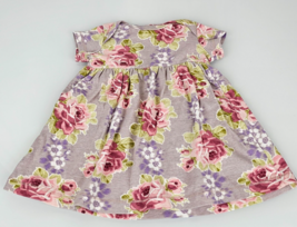 Vintage Baby Lulu Purple Pink Floral T Shirt Swing Dress 6-9 mos - £7.75 GBP