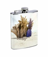 Beach Pineapple Hip Flask Stainless Steel 8 Oz Silver Drinking Whiskey S... - $9.95
