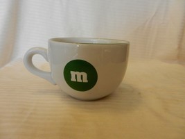 Large White Ceramic M&amp;M&#39;s Green Logo Coffee Cup or Soup Mug - £25.51 GBP