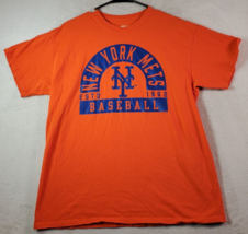 New York Mets Merchandise T Shirt Unisex Large Orange Short Sleeve Logo Baseball - £10.99 GBP