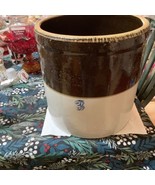 Vintage #3 Primitive Two Tone Stoneware Heavy Crock - $123.75