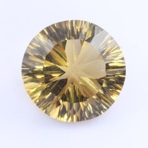 Yellow Citrine Concave Faceted Round VS Clarity Gem Untreated 11.31 Carat - £130.82 GBP