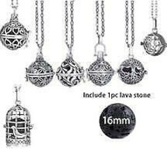 Essential Oil Locket Necklace With Lava Ball  Assorted Style jewelry perfume 685 - £6.82 GBP
