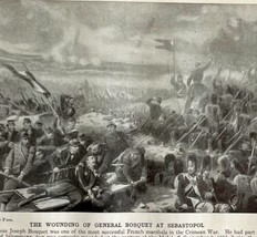 1914 General Bosquet Wounded Sebastopol Crimean War Print Art Antique Mi... - £27.45 GBP