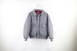 Vtg 90s Streetwear Mens Large Distressed Lined Duck Down Puffer Bomber Jacket - £44.38 GBP