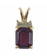 Women&#39;s Purple Stone Faux Diamond Goldtone Costume Jewelry Necklace Pendant - £8.97 GBP