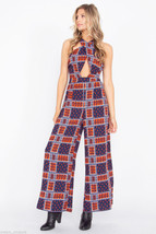 NEW Sugar Lips Sugarlips Navy Blue Paisley Bandana Jumpsuit Size XS S M L - £54.95 GBP