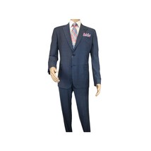 Men Suit BERLUSCONI Turkey 100% Soft Italian Wool Super 180's #Ber27 Navy Blue image 2