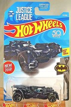 2018 Hot Wheels #211 Batman 1/5 Justice League Batmobile Dark Blue w/Black MC5Sp - £8.08 GBP