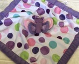 Carter&#39;s Purple BUTTERFLY Lovey Security Blanket Polka dots Circles Pink - £19.37 GBP