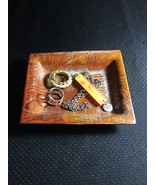 Artisan Pottery: Wood Grain Pattern Rectangular Jewelry Dish (MB06) - €17,53 EUR