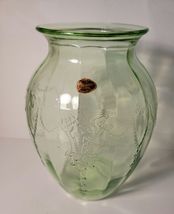 Anchor Hocking Green Uranium 8" Vase Cameo Ballerina Pattern image 4