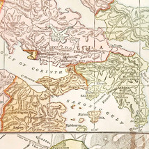 1929 Map Central Greece Athens Before Persian Wars History Of Europe E98D - $19.99