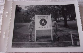 Two Buddy Soldiers Posing  For A Picture Snapshot 1950s - £3.98 GBP