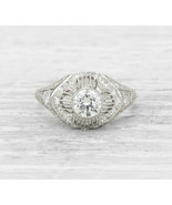 Old European Cut CZ Diamond Vintage Ring, Antique Era Edwardian Ring - £134.71 GBP